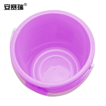 安赛瑞 加厚手提塑料水桶 带盖水桶 储水桶 20L 多功能清洁洗车桶收纳桶  紫 710926