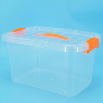 冰禹 BYA-234 塑料带提手收纳箱  加厚杂物整理箱 透明款特大号带轮65L