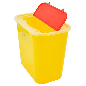 兰诗（LAUTEE）LQH-1004 利器盒医院诊所实验室用锐器盒黄色垃圾桶 方形15L-10个装