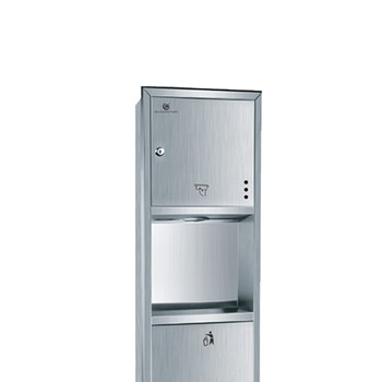 北奥（Beao）OK-651SA 不锈钢多功能纸架 砂光 暗装嵌入式 二合一带垃圾桶擦手纸箱 