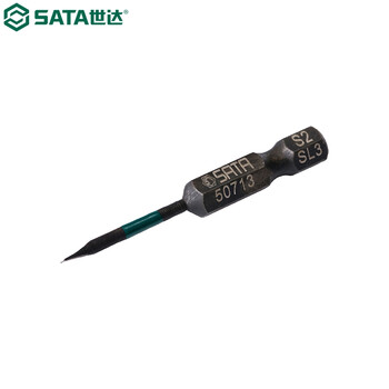 世达（SATA）59713 10件套6.3MM系列50MM长抗冲击一字旋具头 3MM