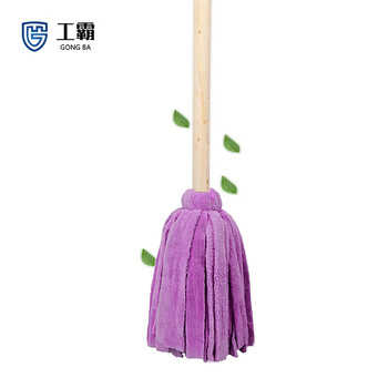 工霸（GONGBA）老式木柄拖把 加长加粗木杆吸水彩色布条拖把墩布拖布（5把）定制