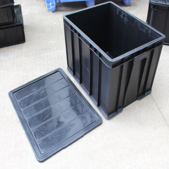 京顿防静电周转箱带盖子塑料箱长方形收纳箱ESD塑料盒电子元件物料盒胶框子477*355*173mm