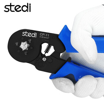 司特力 stedi管型端子压线钳针型圆形预绝缘端子压接钳0.08-6欧式自调压接钳CP-11六边形压线钳
