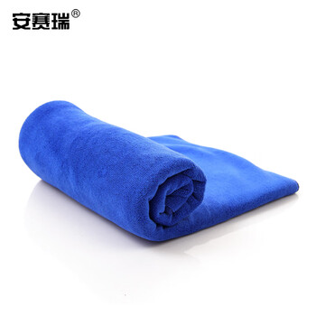 安赛瑞 超细纤维磨绒毛巾 60×180cm 多用途大号百洁布吸水清洁布保洁洗车 蓝色 27059
