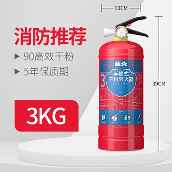 蓝炎 灭火器 干粉灭火器家商两用消防器材 3kg干粉灭火器2具+灭火器箱组合（赠检查卡）
