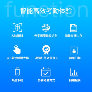 ZKTECOZKTeco/熵基科技iFace702-S 人脸指纹考勤机 高速识别打卡机 触屏操控门禁一体机