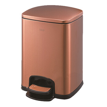 南 SJ20-F01 方形脚踏桶 玫瑰金 防指纹 容量20升 酒店宾馆商用客房不锈钢 南方垃圾桶 居家房间桶 果皮桶