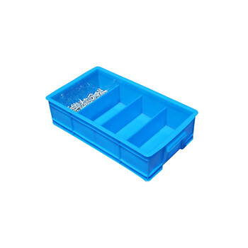 知旦 四格箱 外径:350*200*85mm螺丝零件盒子物料箱五金收纳箱配件盒塑料筐元件盒 ZX-4