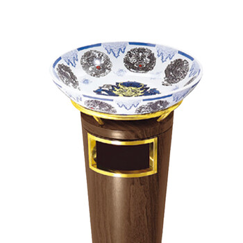 南 GPX-33L 宝鼎座地烟灰桶 黑桃木纹 商场垃圾桶 酒店落地烟灰桶立式果皮桶商场垃圾筒