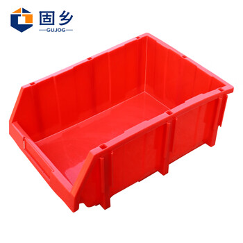 固乡加厚（斜口）零件盒组合式物料元件盒螺丝工具盒物料箱物料塑料盒（红色R6号500X350X185mm）