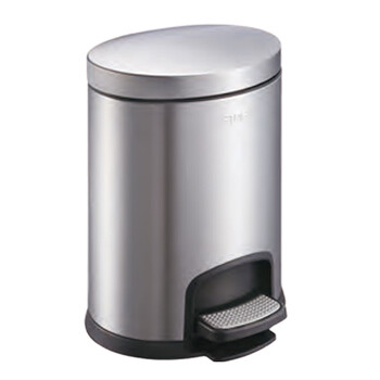 南 SJ12-T01 椭圆全钢形脚踏桶 砂银钢 防指纹 酒店宾馆客房桶果皮桶房间桶 容量12升