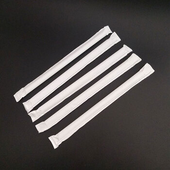 工霸（GONGBA）奶茶吸管纸质包装粗吸管12*230mm 独立包装透明大吸管 一次性吸管 1000支 定制