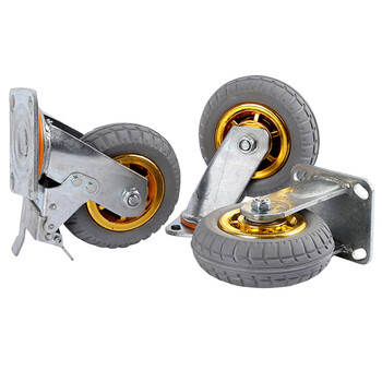 海斯迪克 HK-534 高弹力轻音脚轮转向轮 工业重型平板车手推车轮橡胶轮 8寸固定脚轮