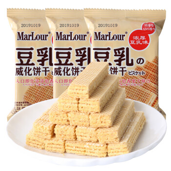 Marlour 万宝路 豆乳威化饼干 休闲零食 网红儿童夹心饼干 散装300g,降价幅度8.4%