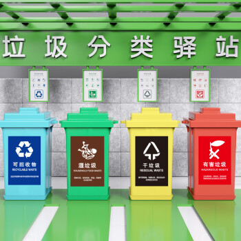 庄太太【A9-15*20cm】垃圾桶分类标识贴纸垃圾标识提示贴