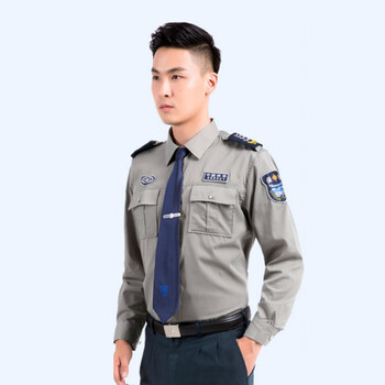 谋福CNMF623新式物业保安服短袖衬衣保安衣服夏季制服夏装工作服套装【 (灰色长袖衬衣+裤子+配件)   170】
