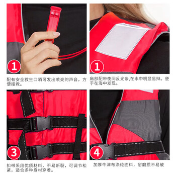 慎固 大浮力成人救生衣 游泳垂钓抗洪抢险救援马甲 加厚反光条救生服带哨子 加强版救生衣【荧光绿】