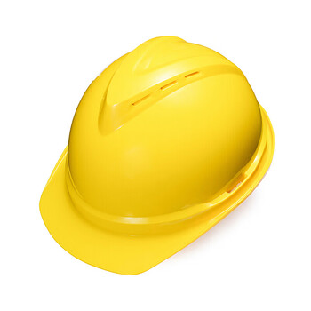 梅思安V-Gard-500ABS豪华超爱戴帽衬V型有孔安全帽施工建筑工地劳保防撞头盔黄色1顶