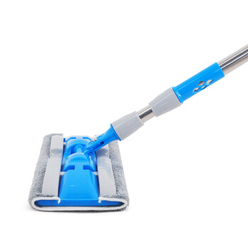 益美得 伸缩杆免手洗平板拖把夹布式地拖除尘推可替换布 夹布拖把+三块布+刮刀