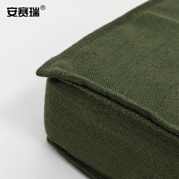 安赛瑞 体操垫 学校体能考试垫 2×1×0.1m 跳高垫训练垫防护垫海绵垫摔跤垫 折叠帆布垫 军绿色  27147