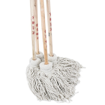 海斯迪克 gnjz-1027 白色老式木柄拖把 木杆棉线拖把墩布拖布 线条拖把 1把