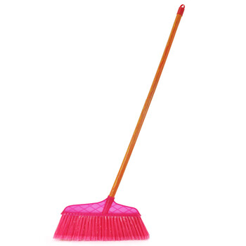 益美得 木柄硬毛扫把户外庭院笤帚商用物业环卫清洁扫把 黄斜杆窄头硬毛（三把装）