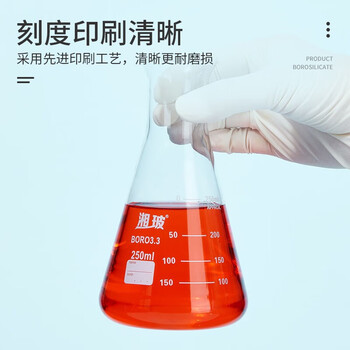 湘玻 玻璃烧瓶三角烧瓶锥形瓶平底圆底烧瓶加厚高硼硅耐高温带刻度实验室【三角烧瓶】喇叭口/大口1000mL 1个