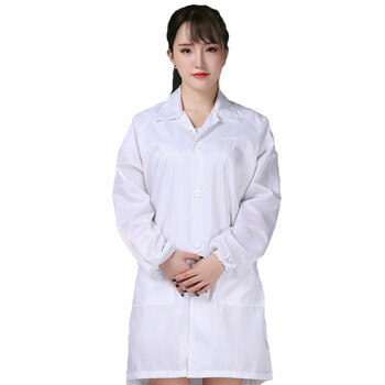 者也 防静电服 1件 蓝色导电绸防尘男女电子厂车间防护大褂 XL码