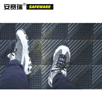 安赛瑞 室外镂空除尘地垫 EVA拼接除尘地垫 拼接式刮泥防滑脚垫 单刷红刷红底 120×150×2.5cm 23444