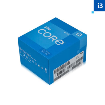 英特尔(Intel) i3-12100 酷睿12代 处理器 4核8线程 单核睿频至高可达4.3Ghz 12M三级缓存 盒装CPU