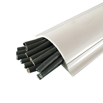 百舸 pvc地线槽 纯白全新料 厚特耐压型 阻燃地板槽弧形地槽 送胶 每5米价格 7号可含14根网线