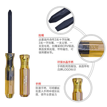 罗宾汉（RUBICON）螺丝刀螺丝批测电笔套装 268K 螺丝刀套装 9合1