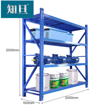 知旦 货架重型蓝色2000*2000*500mm 仓库货架置物架子储物架工厂货架仓储货架HW-205钢制货架