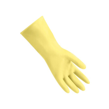 帮手仕 乳胶防滑防水防护洗碗保洁工作干活劳动手套劳保用品手套A1 黄色3双 S码