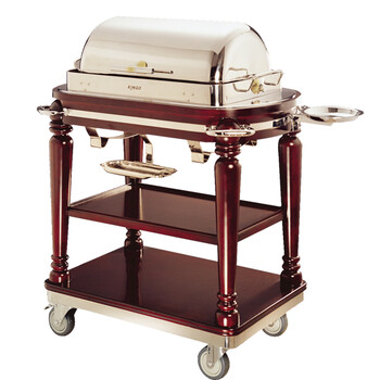 南 C-28 豪华长形自助餐车 红木色 自助餐车 酒店宾馆送餐车推车 酒水服务车
