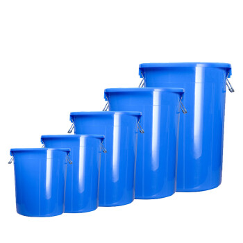 冠峰 50L加厚蓝无盖 垃圾桶大号工业大容量有盖无盖收纳塑料水桶GNG-445