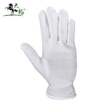 大杨285三筋摇力绒礼仪手套10双装 接待安检加厚加绒保暖司机开车手套