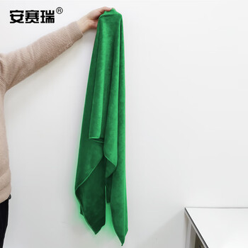 安赛瑞 超细纤维磨绒毛巾 60×180cm 多用途大号百洁布吸水清洁布保洁洗车 绿色 27058