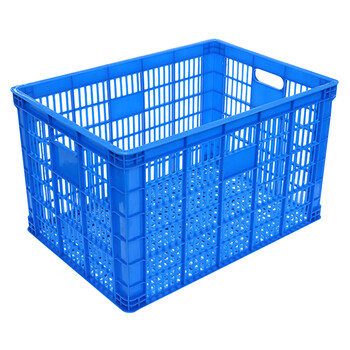 海斯迪克 HKCC18 加厚蓝色塑料筐 快递物流框 B4筐 外450*305*240mm