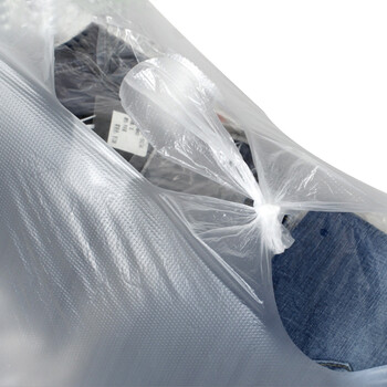 兰诗（LAUTEE）DA4023 手提式加厚白色大塑料袋方便袋垃圾袋 48*70cm【100个】/包 白色薄款