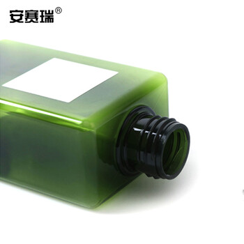 安赛瑞 按压式分装瓶 洗手液消毒液乳液收纳瓶 洗发水沐浴露瓶 四方墨绿 450ML 25094