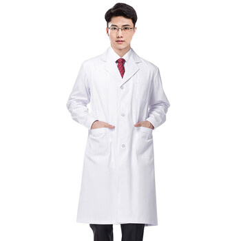 者也 白大褂 1件 加厚长袖学生实验卫生工装男女 袖口纽扣款3XL码可定制