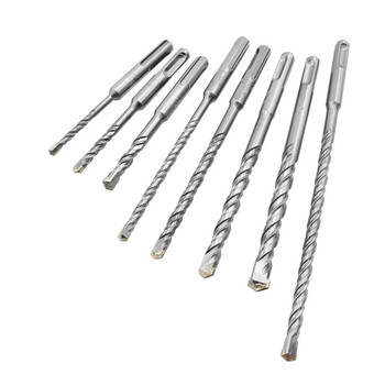 冰禹 BY-6015 电锤钻头8件套装 圆柄两坑两槽混凝土穿墙合金冲击钻头 电锤钻头 合金冲击钻头