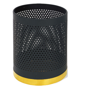 南 GPX-48 南方圆形垃圾桶 黑色 酒店宾馆商用客房垃圾桶 居家房间桶 果皮桶