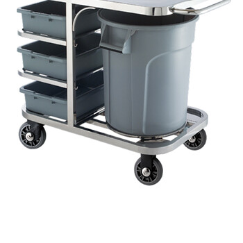 南 C-23B 收碗碟车 镜钢 三层塑料收碗车 收餐车收碗碟车盆桶餐具收集车