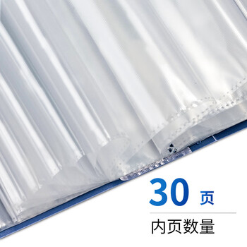 得力（deli）12只A4/30页资料册文件收纳册活页插袋文件夹标书合同文件资料袋票证收纳 办公学习用品5003