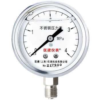 匡建仪表（CONJANT）YTN-60BF 不锈钢耐震压力表0-4mpa 油浸式抗振液压表高精度油压水压表