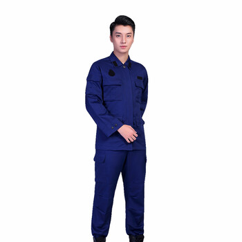 劳保佳 蓝色消防服 冬季作训服套装 消防工作套装 蓝色冬季作训服 170/92-96 可定制