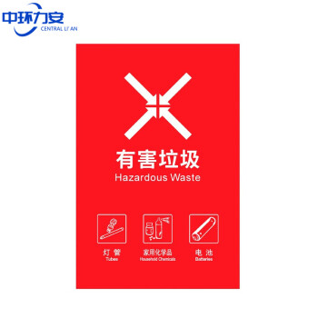 中环力安【A24-15*20cm】垃圾桶分类标志标签提示贴纸